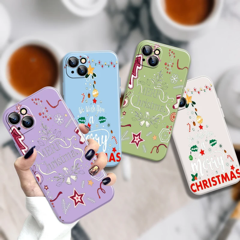

Merry Christmas Cute Elk iPhone Case For iPhone 11 13 12 Xr SE Plus 7 XR 8 Max 2020 Xs Mini 6s X 12 6 ProMax Cover Painted