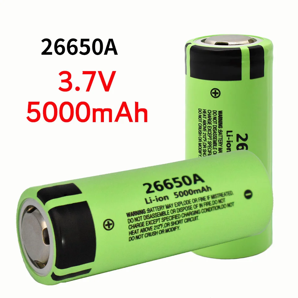 

NEW 100% Original 26650A batterty 3.7V 5000mAh High Capacity 26650 Li-ion Rechargeable Batteries