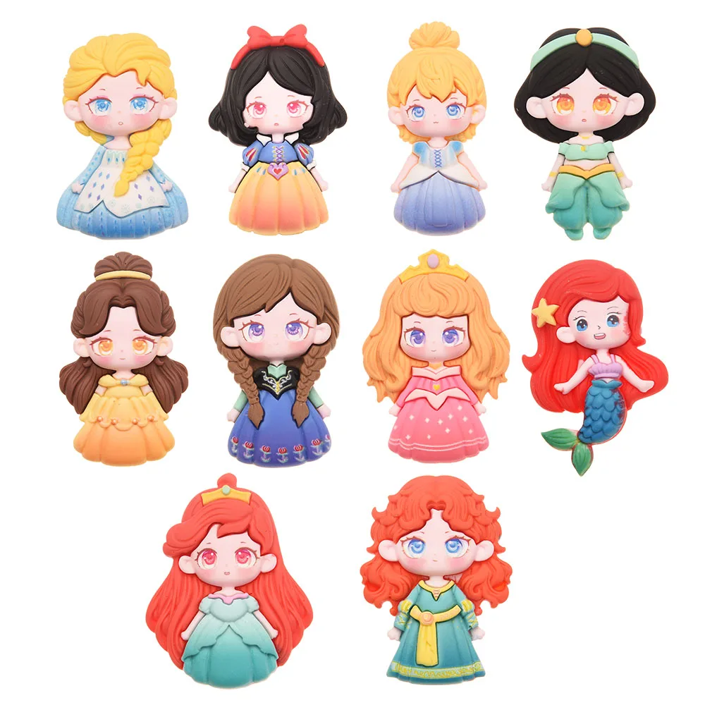 

4PCS 2.2inch Princess No Hair Clips Kawaii Hair Accessories Hairclip for Girls Hair Bows Center Phone Case Cake Insert Supplies