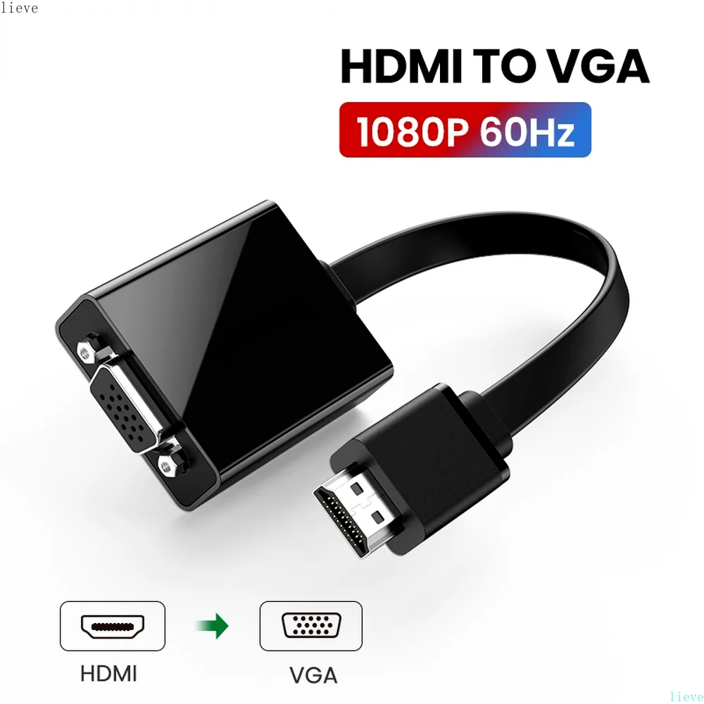 

2021 NEW HDMI to VGA Adapter for PS4 Male To Famale Converter 1080P VGA to HDMI Adapter With 3.5 Jack for TV Box PC VGA to HDMI