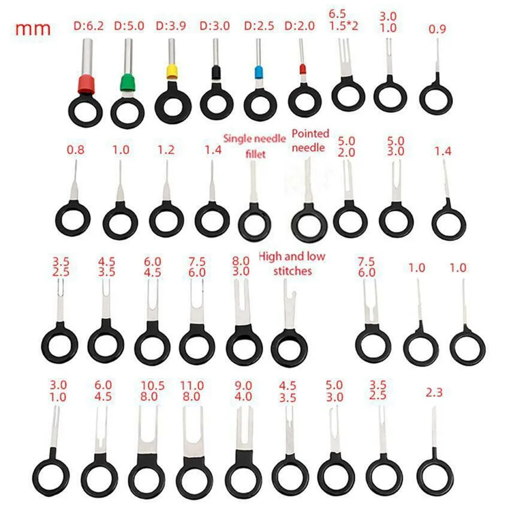 

80Pcs Car Terminal Removal Tools Power Wiring Crimp Connector Pin Extractor Kit Wire Terminal Removal Tools