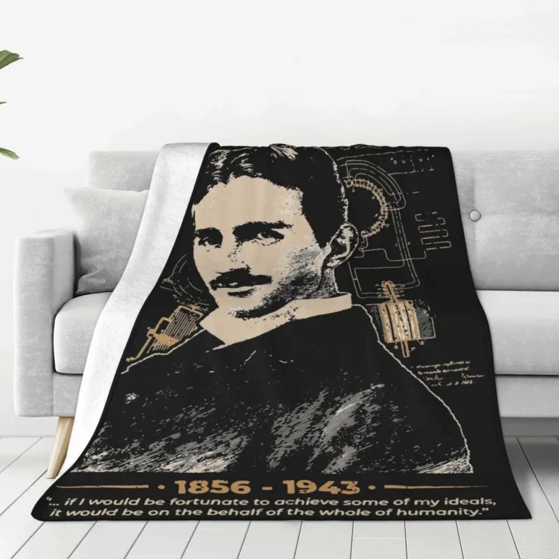 

Nikola Tesla Scientists Subject Inventor Physics Science Knitted Blanket Flannel Throw Blankets Bedroom Sofa Warm Bedspreads