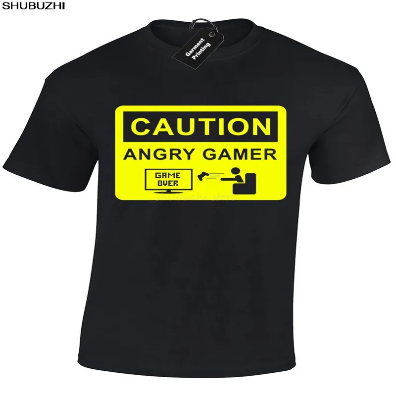 

CAUTION ANGRY GAMER MENS T SHIRT JOY PAD VIDEO GAME RETRO FUNNY GIFT Mens shubuzhi fashion Brand T Shirt O-Neck sbz4339