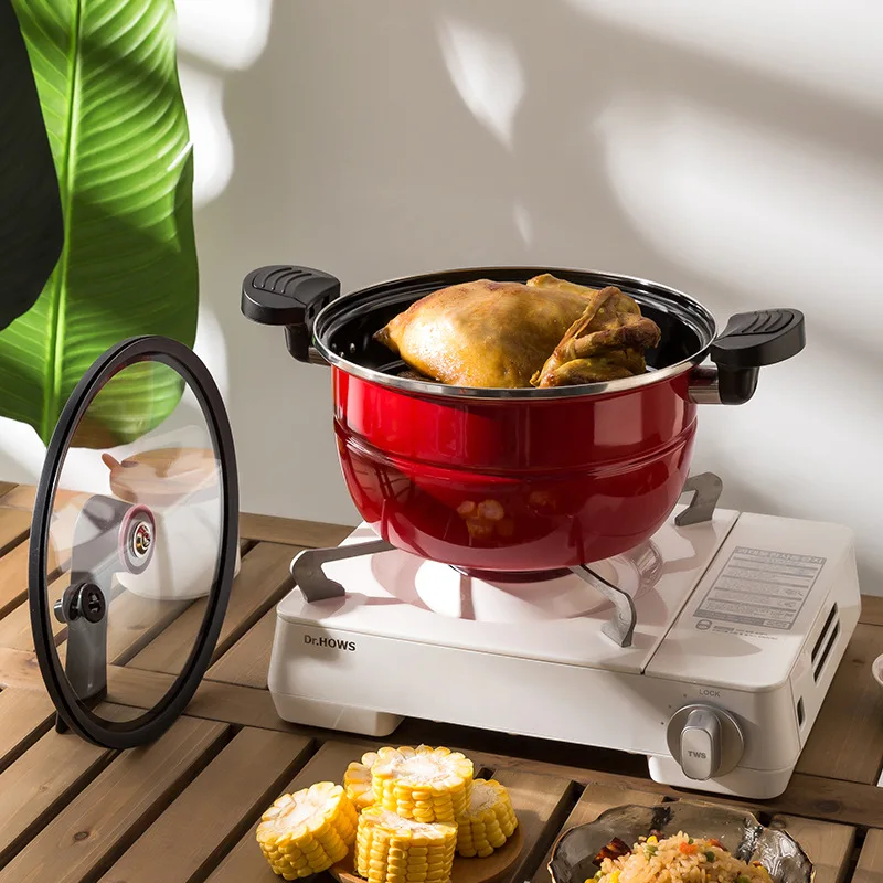 

Микро-кастрюля с низким давлением, эмалированный антипригарный горшок для приготовления тушения, с двойными ушками