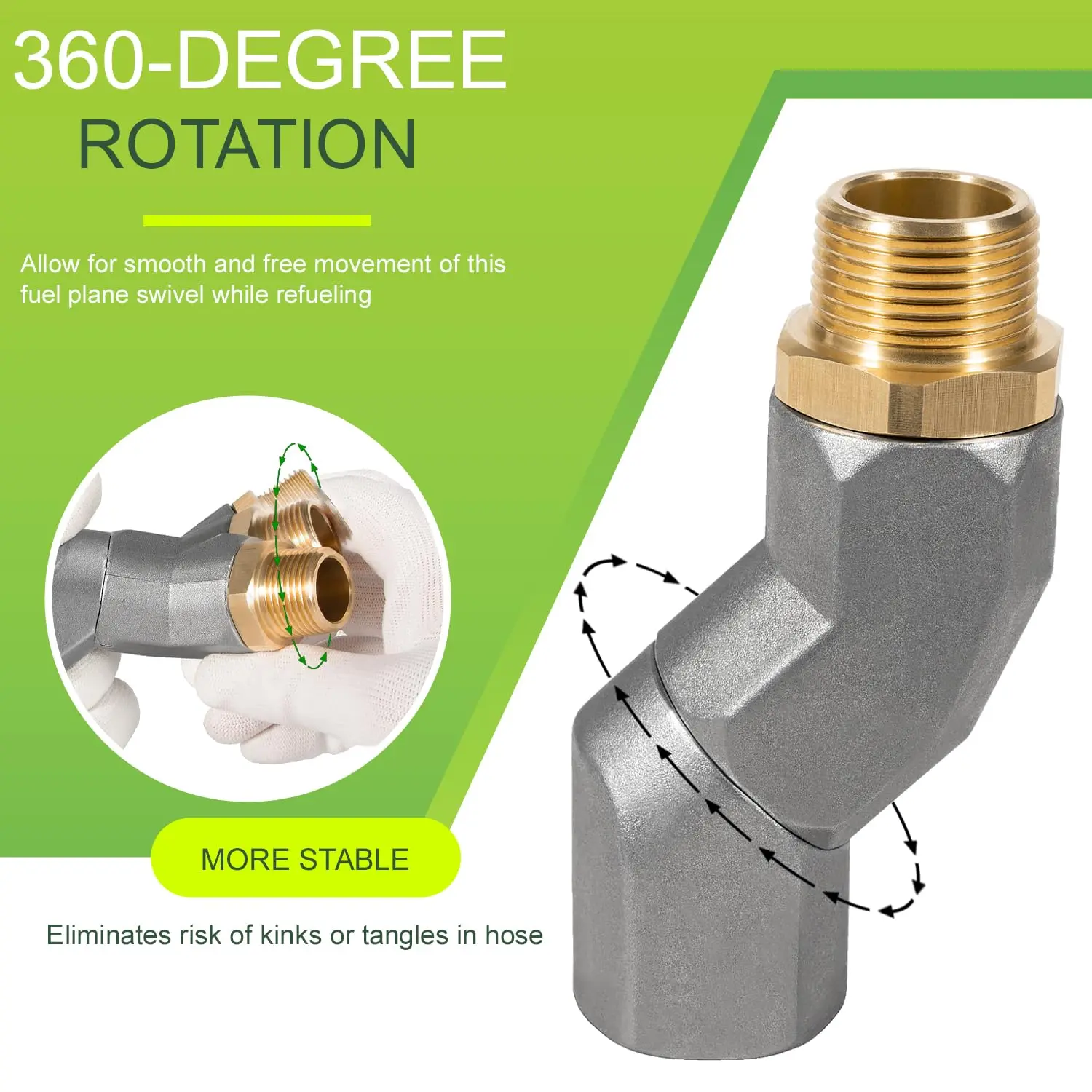 Поворотник топливного шланга MX 3/4 дюйма поворотный для с разъемом NPT и