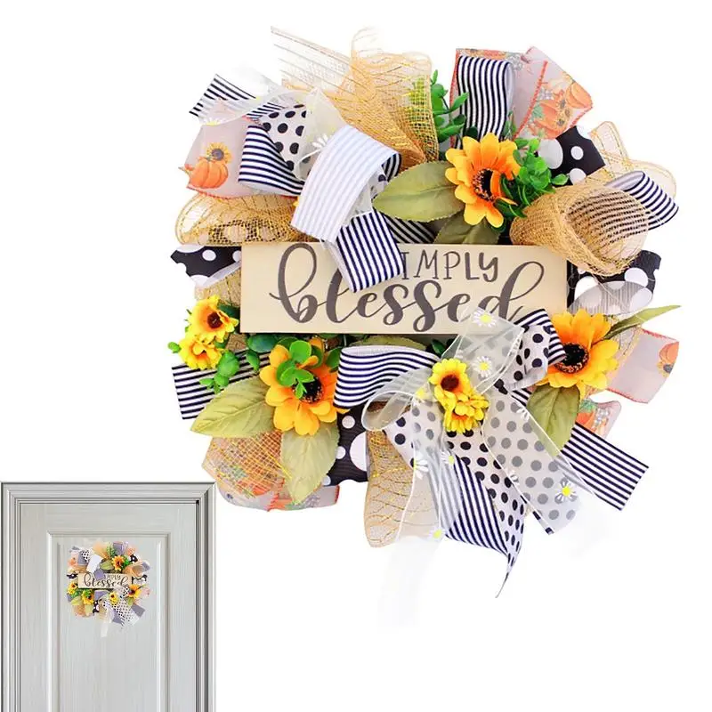 

Bee Sunflower Wreath Ornament Spring Wreath Door Hangings Pendant Rustic Sunflower Wreath Ornament Door Wreath For Home Party