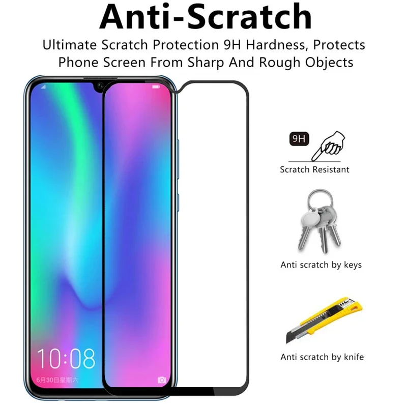 Защитный чехол из закаленного стекла 9d для huawei Honor 10 lite на Lite легкая защитная