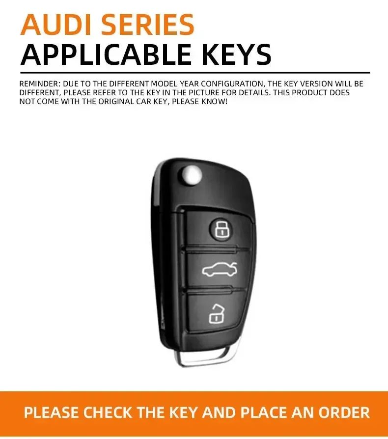 Чехол из ТПУ для автомобильного смарт-ключа дистанционного управления Audi C5 C6 R8 A1