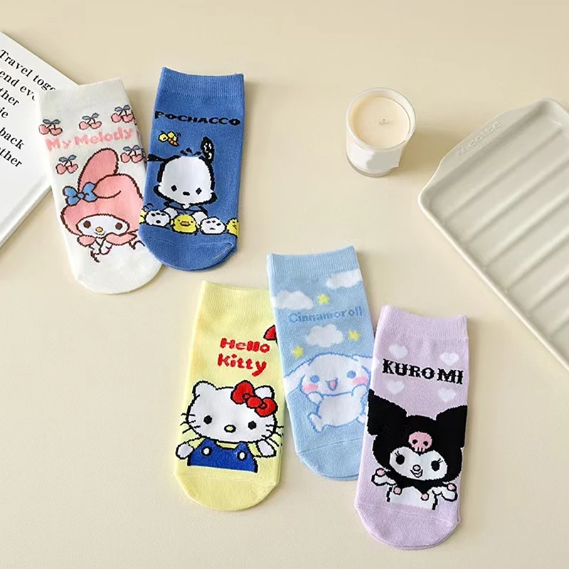 5 пар носков Sanrio Hello Kitty носки в стиле аниме Харадзюку пять милых женских хлопковых