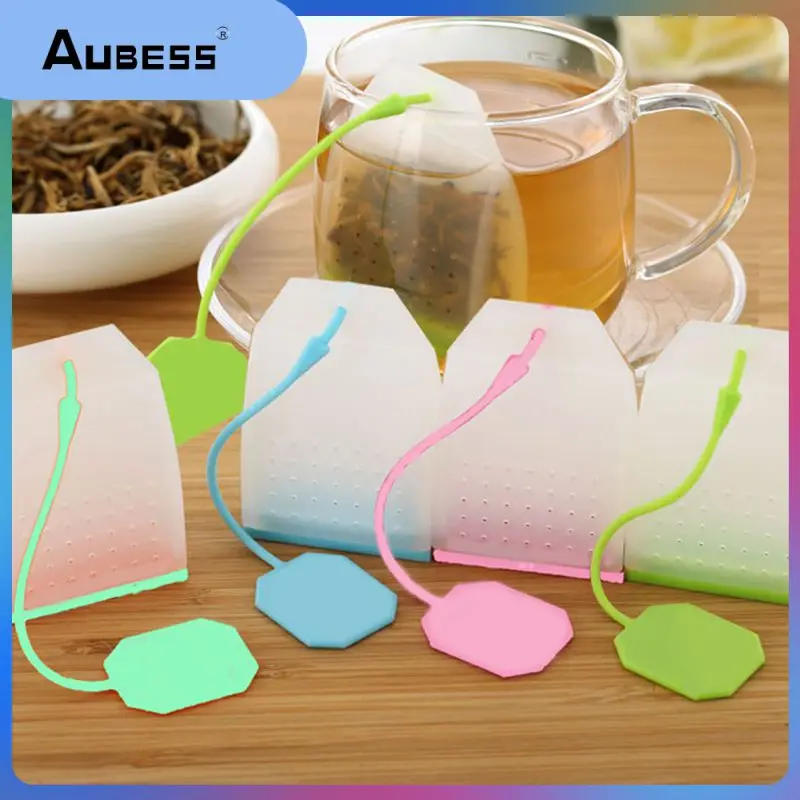 

Пищевой силиконовый чайный пакетик, кухонные принадлежности, чайное ситечко, нетоксичные фильтры для наполнения чая, аксессуары для чайника, инструменты случайного цвета