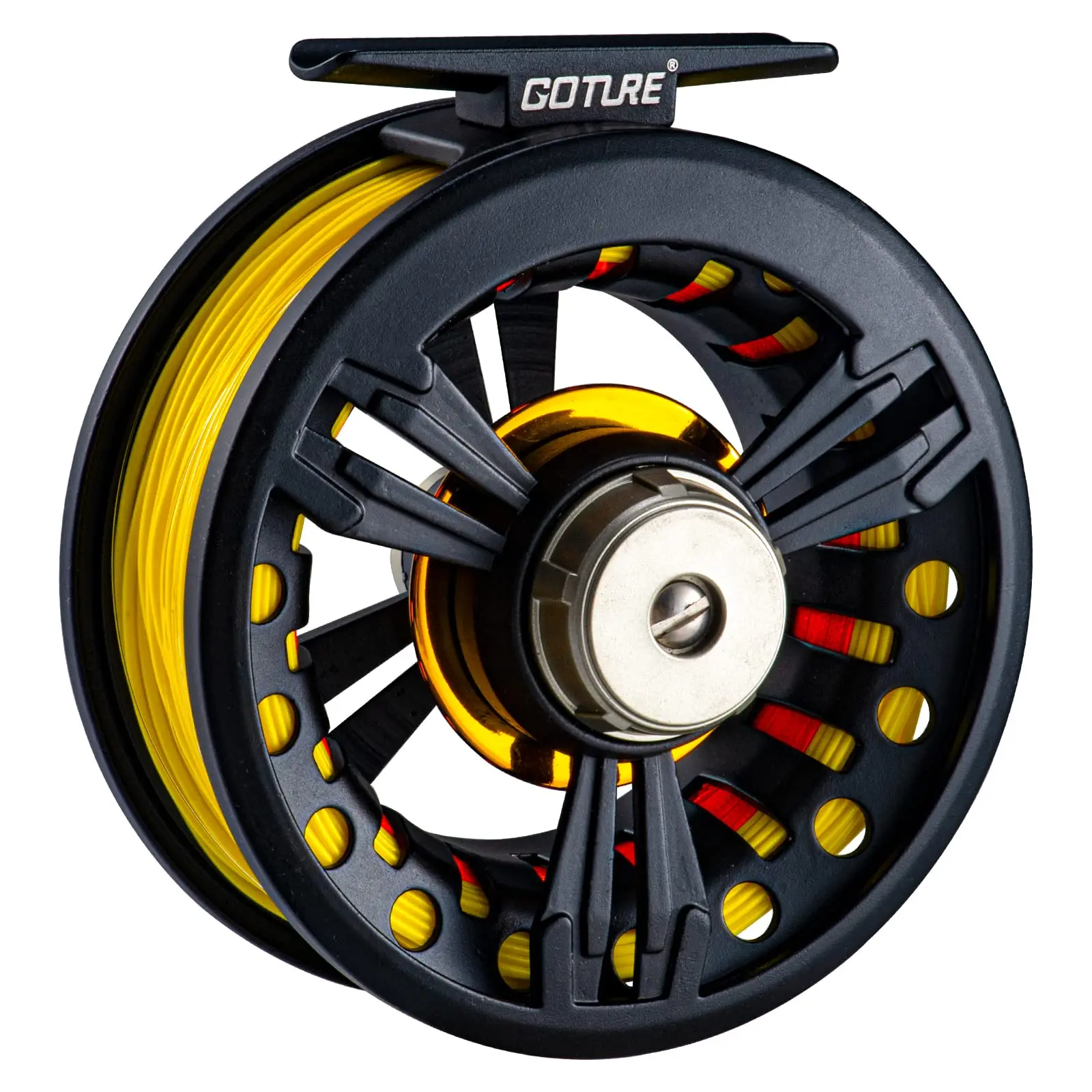 Goture Fly Fishing Reel 5/6 7/8wt Large Arbor Die Casting Fly Reel with Line Combo Aluminum Alloy Pre-Loaded Trout Fly Reel