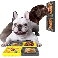 pet dog feeding slow food bowl dispensing mat feed plate silicone dog lick pad safe no toxic training plate pet slow food ease