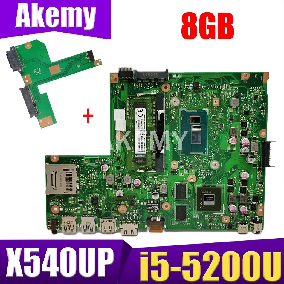 

Материнская плата для ноутбука JIANSU X540UP X540U A540U R504U, материнская плата со i5-5200U 8 ГБ ОЗУ DDR3 GT920M, GPU, Бесплатная плата HDD
