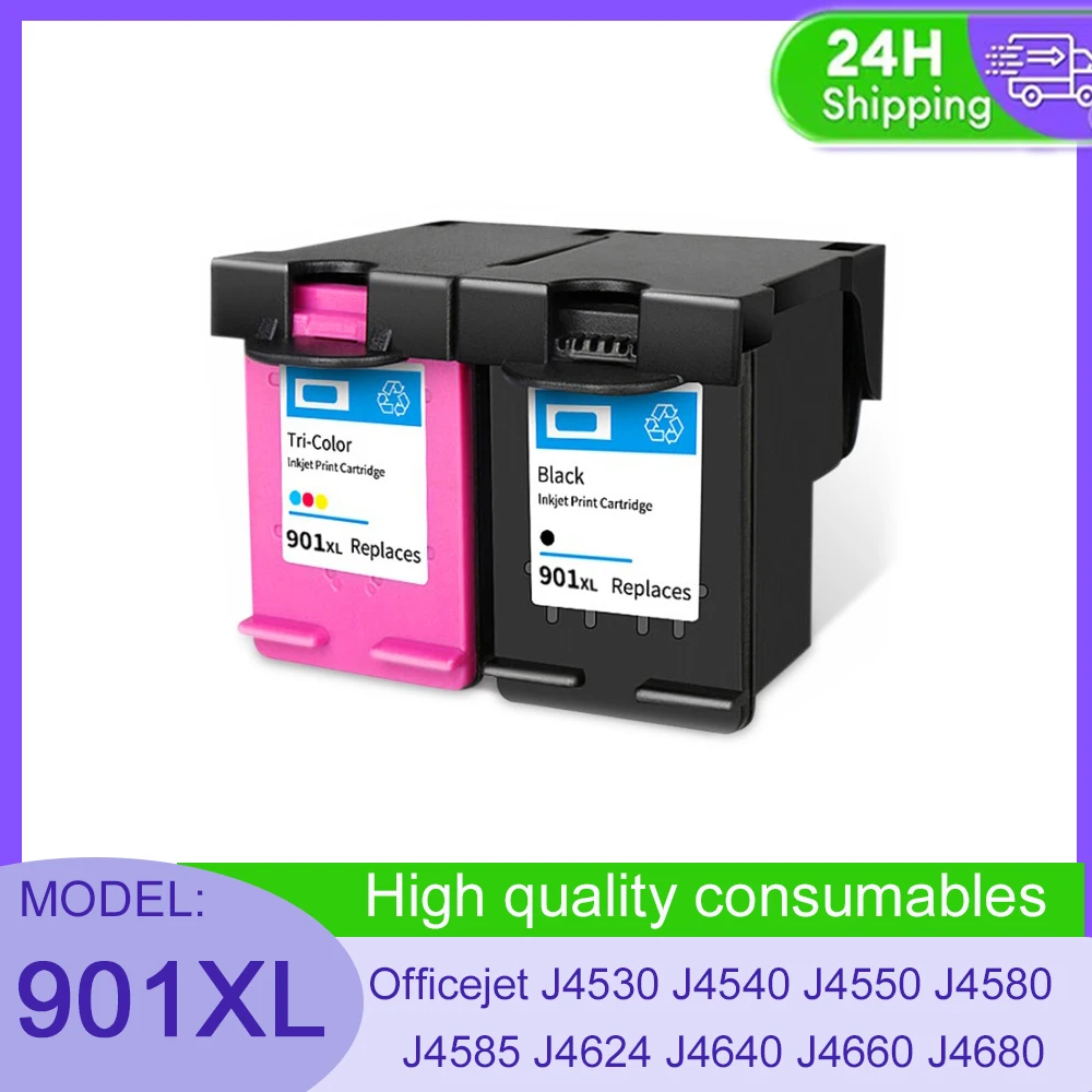 Фото Совместимый чернильный картридж Vilaxh 901XL для принтера HP 901XL OfficejetJ4530 J4540 J4550 J4580 J4585 J4624 J4640 J4660 J4680 J4680c №1