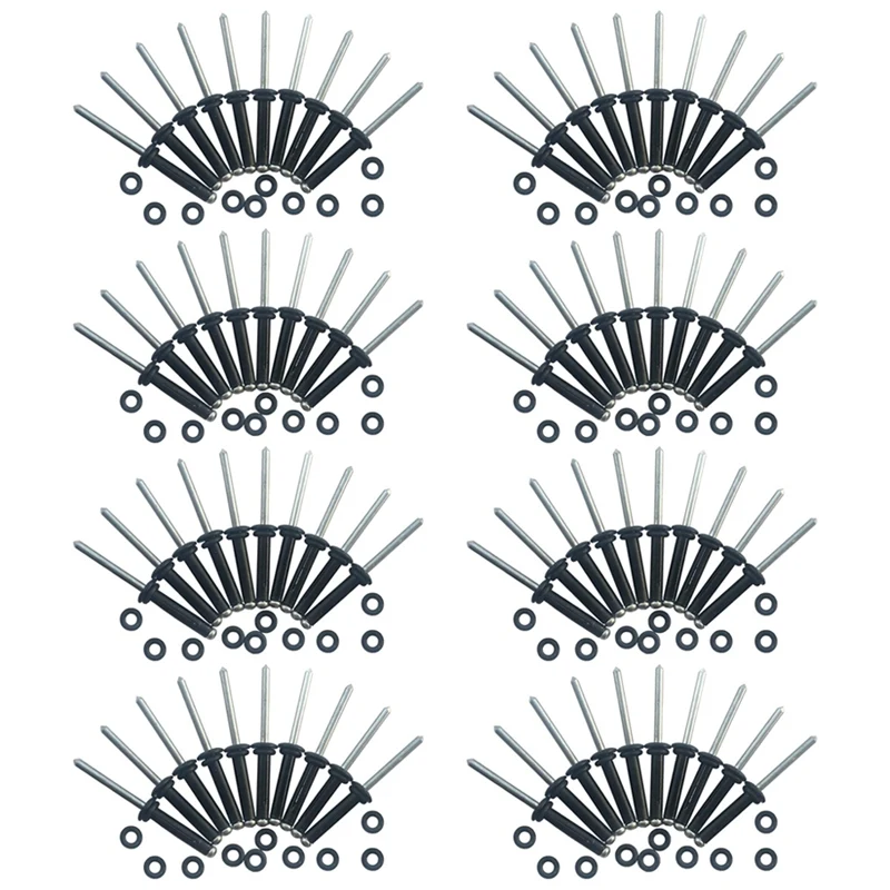 

80 Pcs Tri-Grip Rivet With 80 O Rings Long Grip Tri-Fold Tri Bulb For Deep Water Installing Kayak, Canoe And Boat