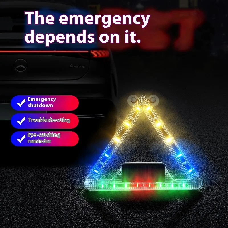 Многофункциональная сигнальная треугольная лампа солнечная вспышка для зарядки