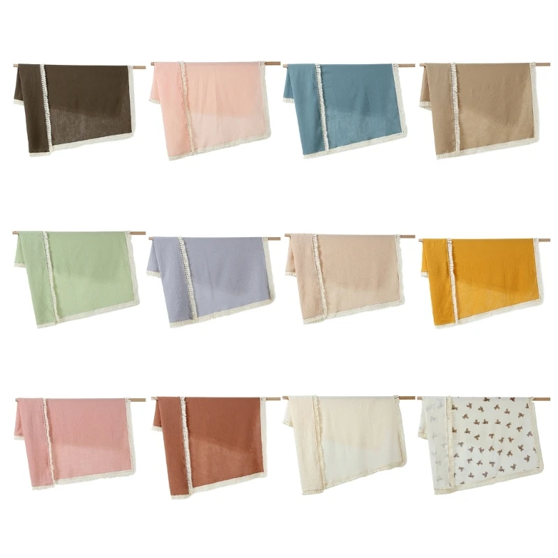 

New Cotton Baby Blanket with Tassel Baby Receiving Blanket Newborn Receiving Blanket