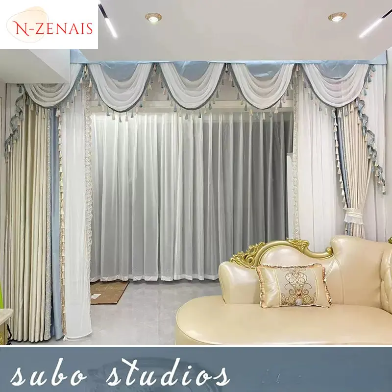 Европейские Роскошные затемняющие шторы для гостиной столовой спальни