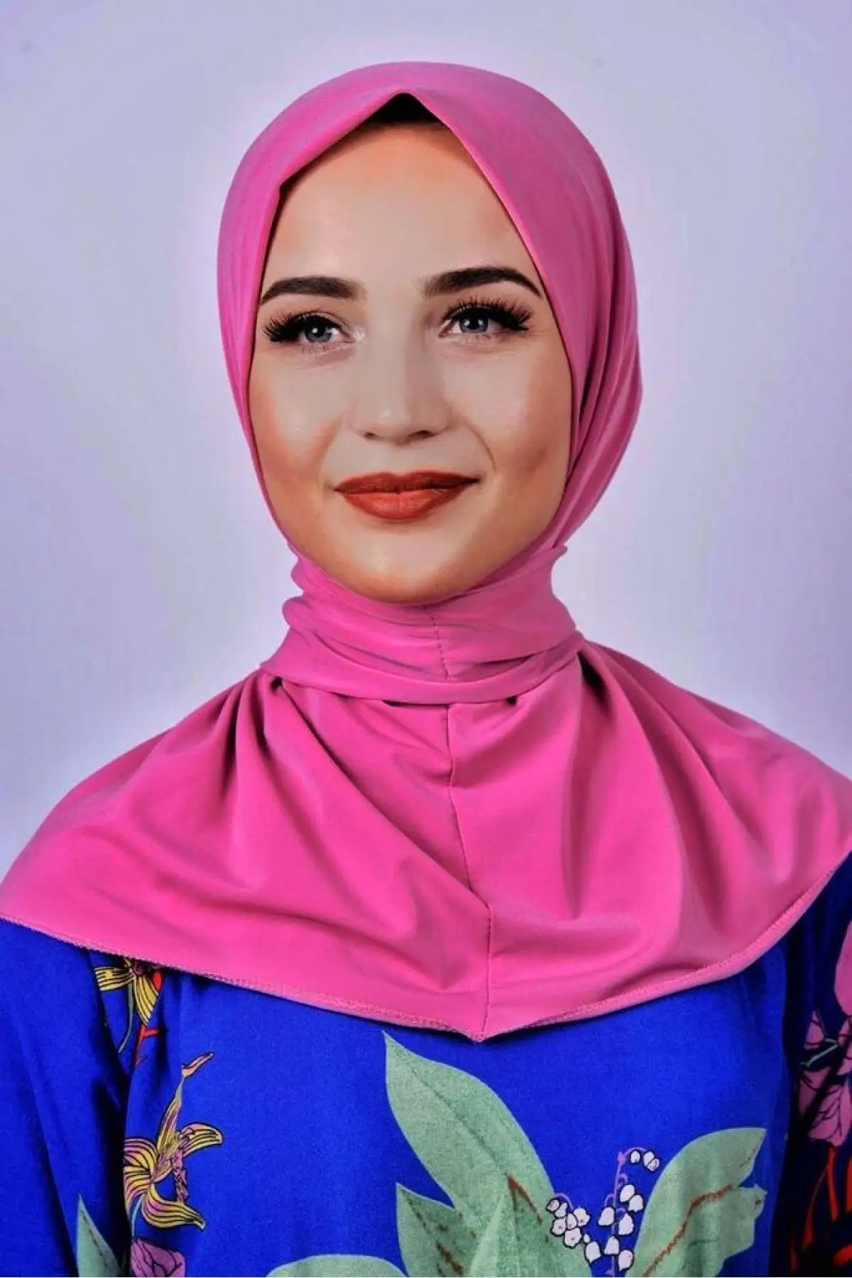 

Women's Hijab Fuchsia snap Neckline Hijap Bone Model Scarf Shawl Polyester Pink Plain Unprinted Everyday Wear