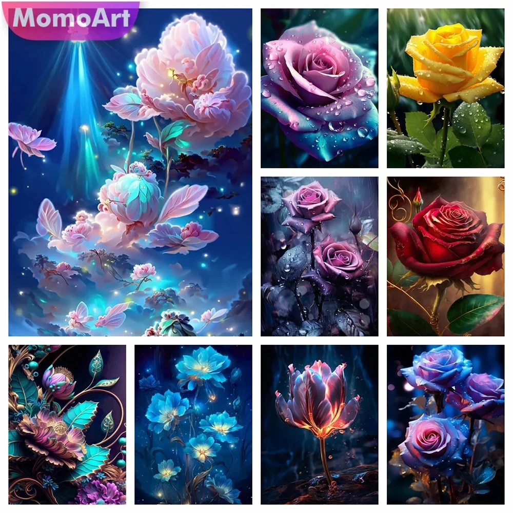 Набор для алмазной вышивки MomoArt мозаика в виде цветка камелии цветная вышивка