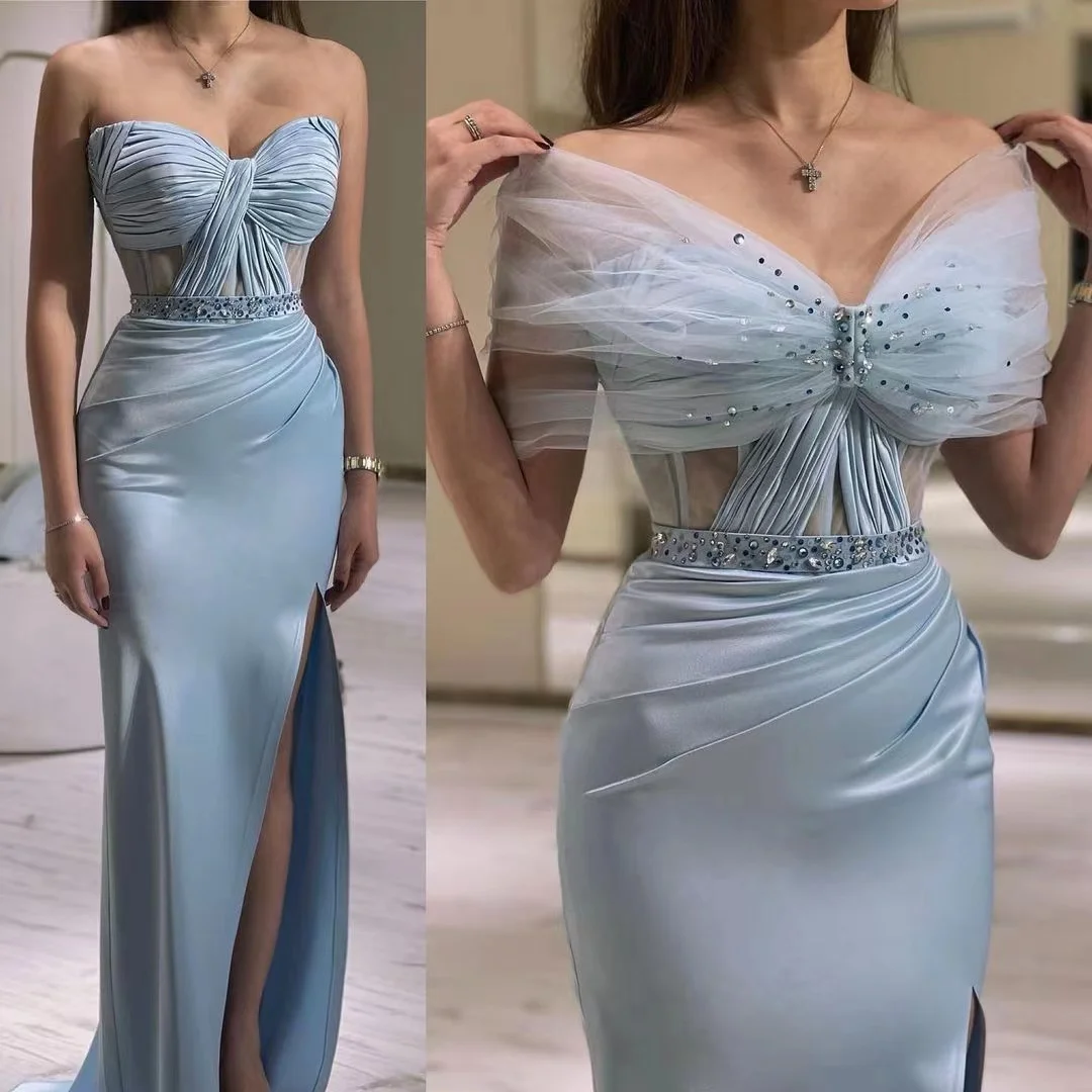 

Женское вечернее платье с разрезом сбоку, длинное платье для выпускного вечера, 2023