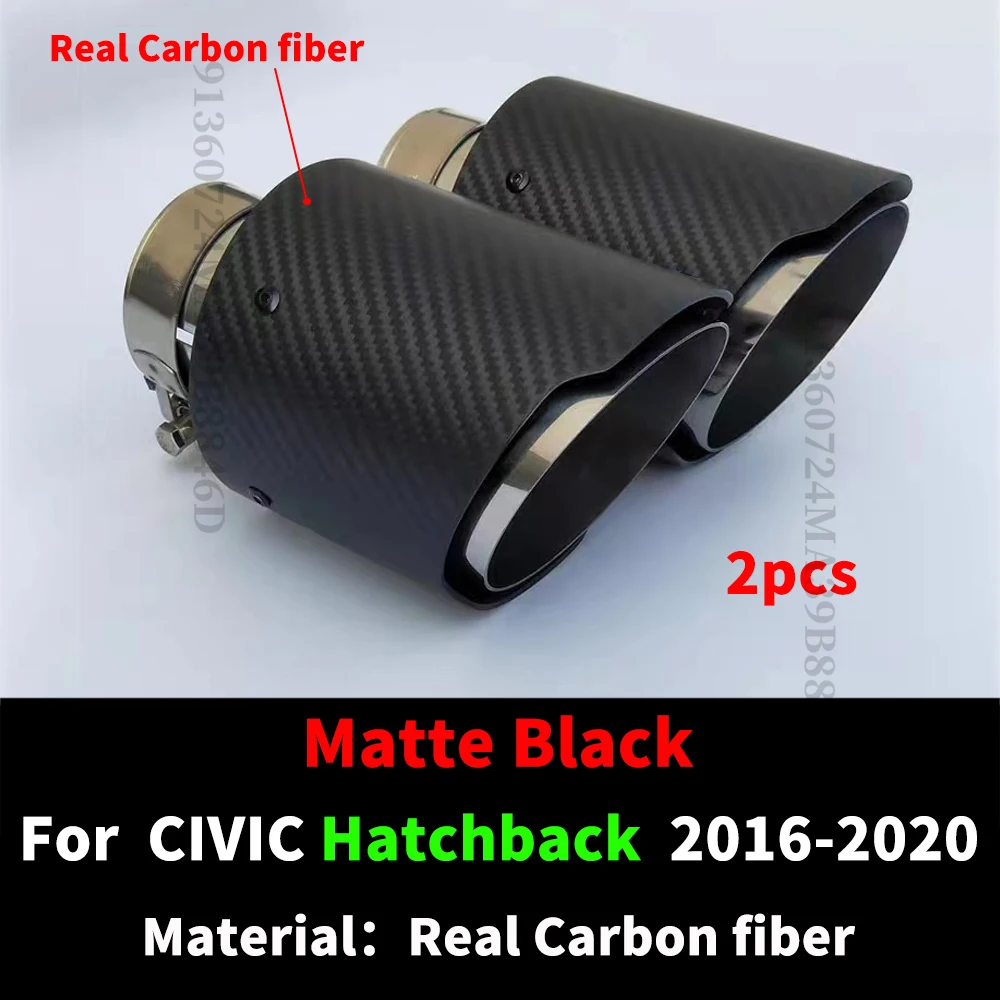 

Наконечник выхлопной трубы из углеродного волокна для Honda CIVIC FK7 FK4 Hatchback 2016-2020 10-го поколения, комплект хвостового рта, аксессуары для тюнинга
