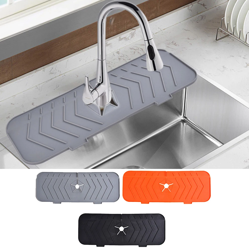 

Kitchen Faucet Absorbent Mat Silicone Splash Protector Pad Sink Splash Countertop Protection Sundries Holder Kitchen Supplies
