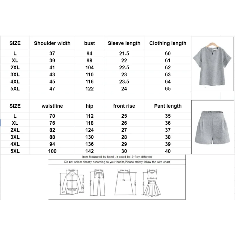 2022New Women Suit Two Piece Set Cotton Linen Shirt Shorts Matching Female Sets Plus Size Short Set Women Summer Trendy Clothes