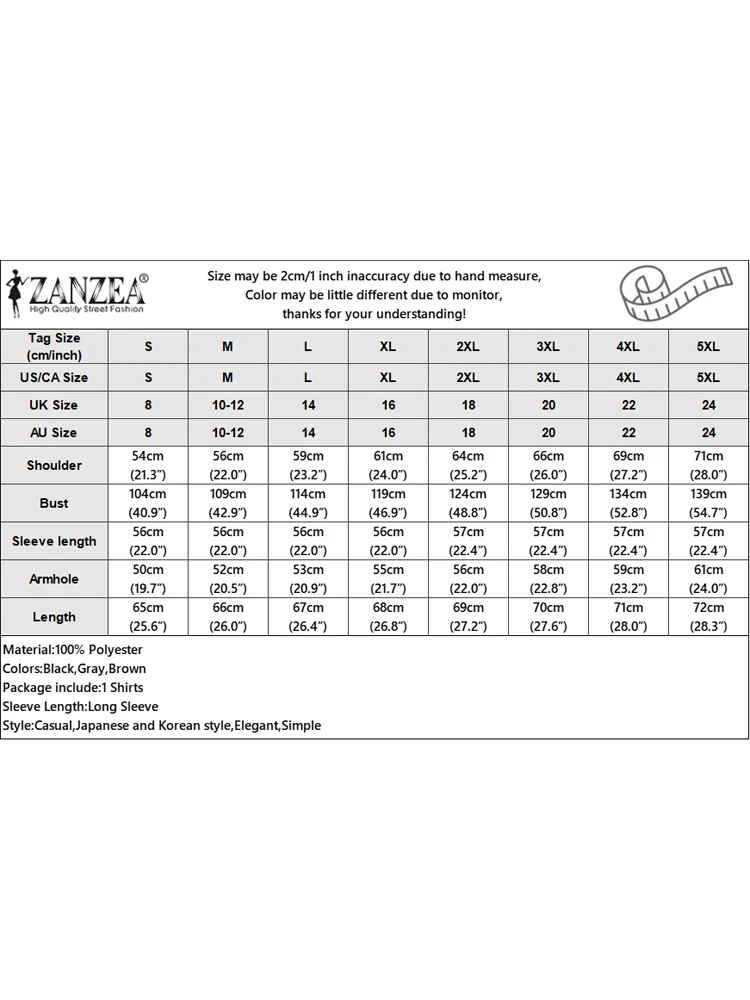 ZANZEA, женские жилеты, рубашки, блузки с длинными рукавами, мода 2025, лоскутные повседневные свободные топы, осенние блузки с круглым вырезом и рукавами-фонариками (art.: 3920d37ef7c2c) - 3920d37ef7c2c