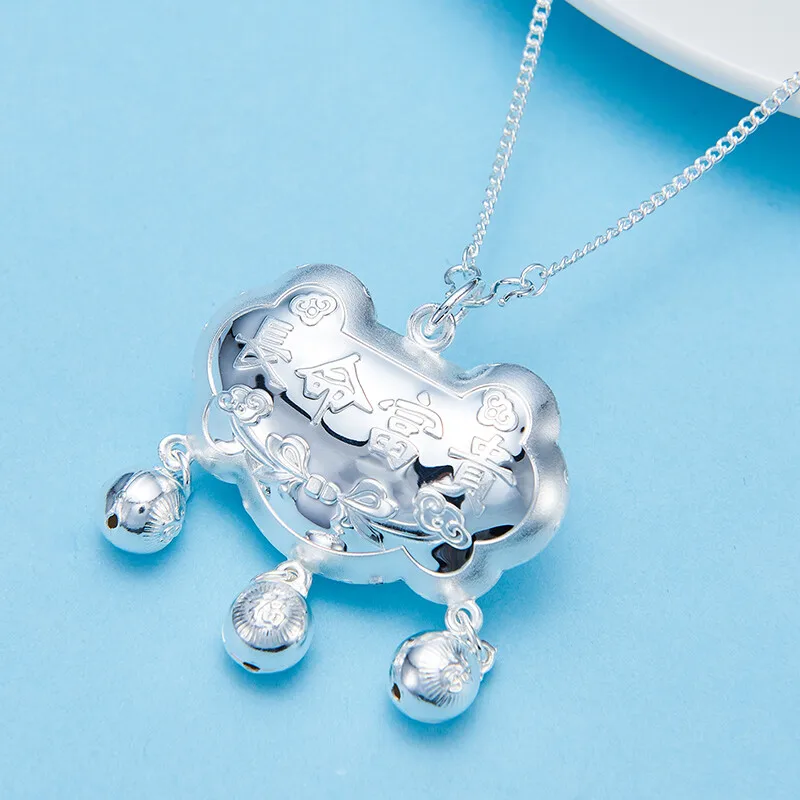 

Блокировка удачи Shunqing Yinlou, серебряный замок с длинным сроком службы Yinxin, 999 футов, для детей, для дня рождения и праздника