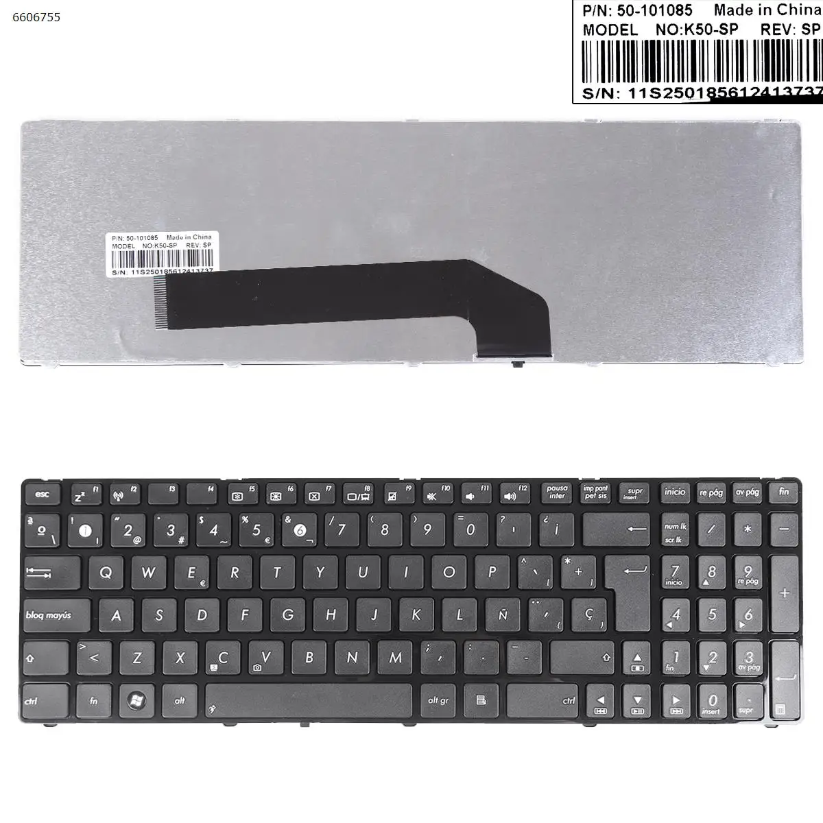 

SP Клавиатура для ноутбука ASUS K62 K62F X5DIJ X5DIL X5EA X5EAC X5EAE X66 X66I X66IC P50 P50IJ X5DAB X5DAD X5DAF, глянцевая черная рамка