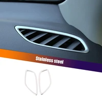 stainless steel car front small air outlet decoration cover trim styling for mitsubishi outlander 2014 15 2016 accessories 2pcs