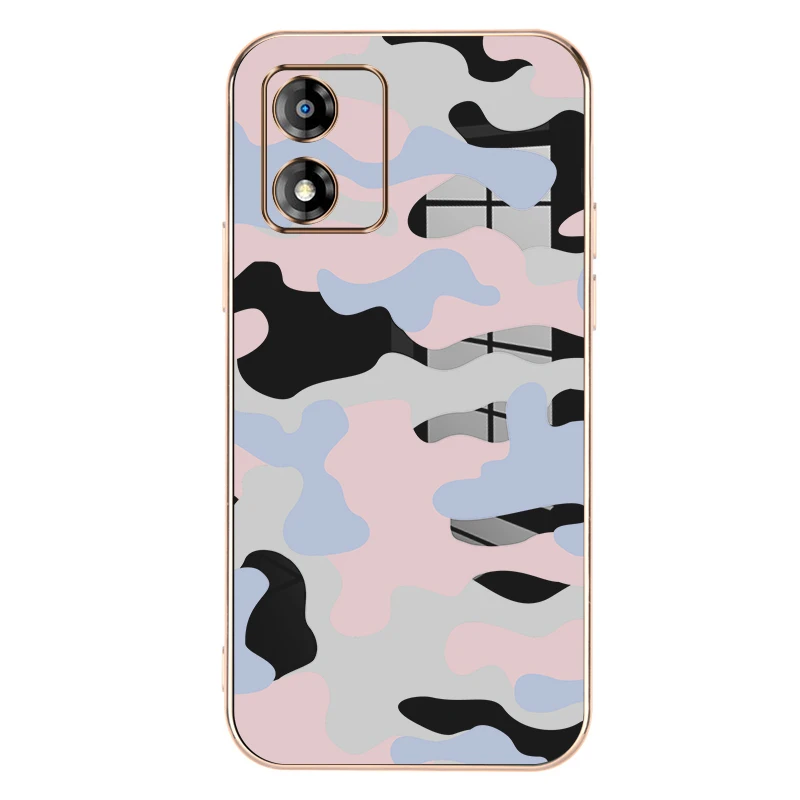 

Couple Pattern Plating Phone Cases For Motorola Moto E13 Back Cover