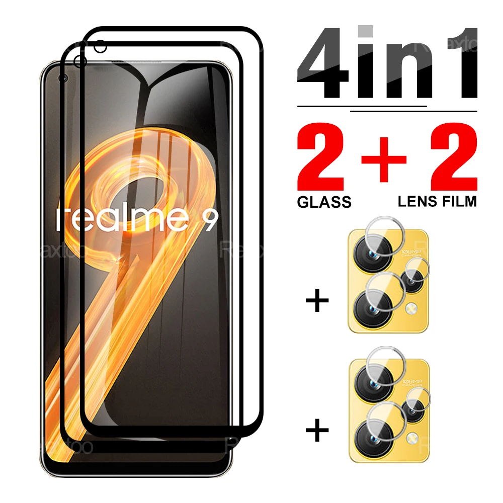 

4 в 1 закаленное защитное стекло для Oppo Realme 9 4G5g 9i закаленное стекло для объектива камеры Защитное стекло для Oppo Realme 9 Pro Plus