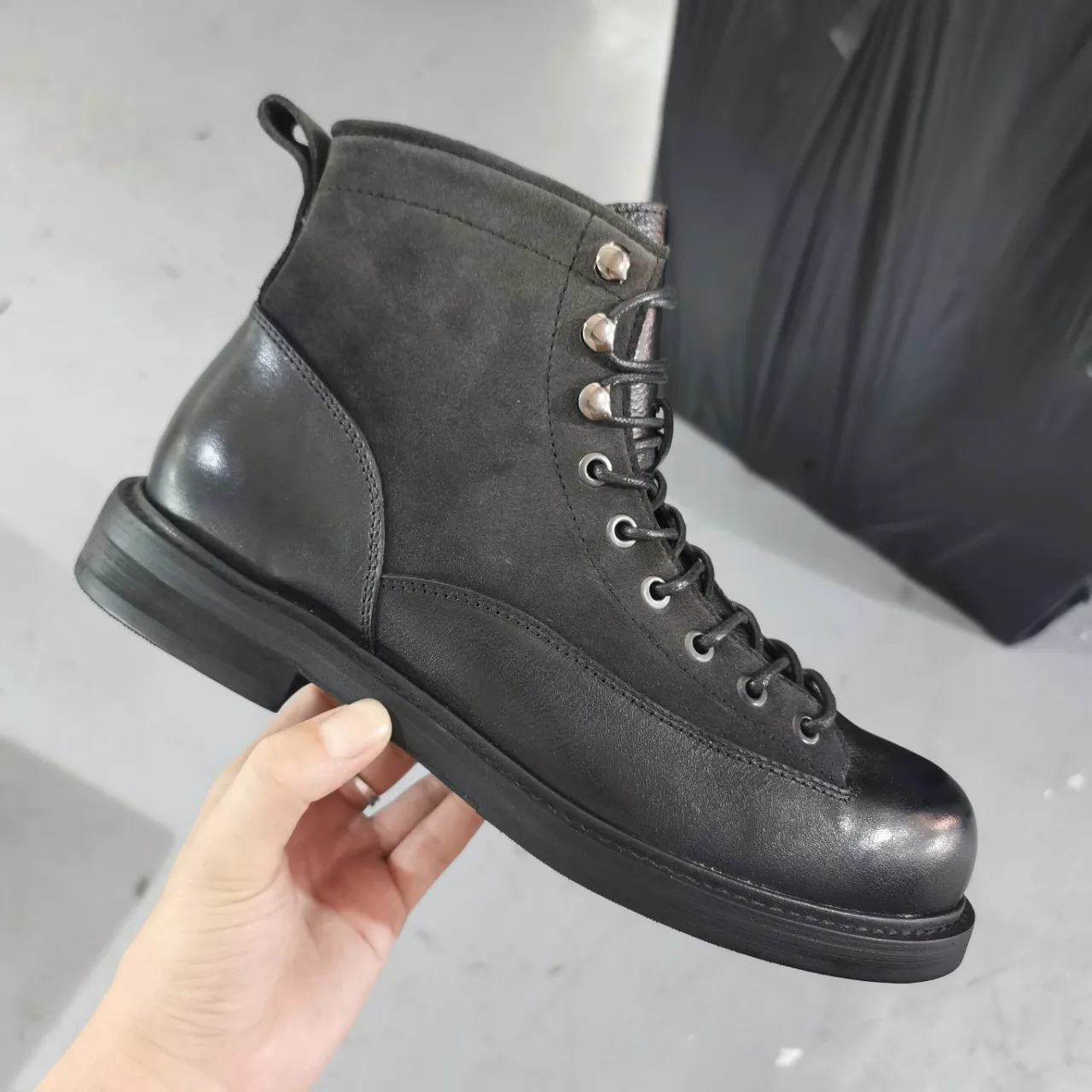 Мужские ботинки походные Винтажные из воловьей замши и первого слоя кожи мужская