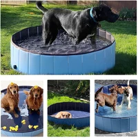 Foldable Pet Dog Pool Summer Cooling Mat Pet Bath Swimming Tub Bathtub Outdoor Indoor Collapsible Bathing Pool for Dogs Cat Kids