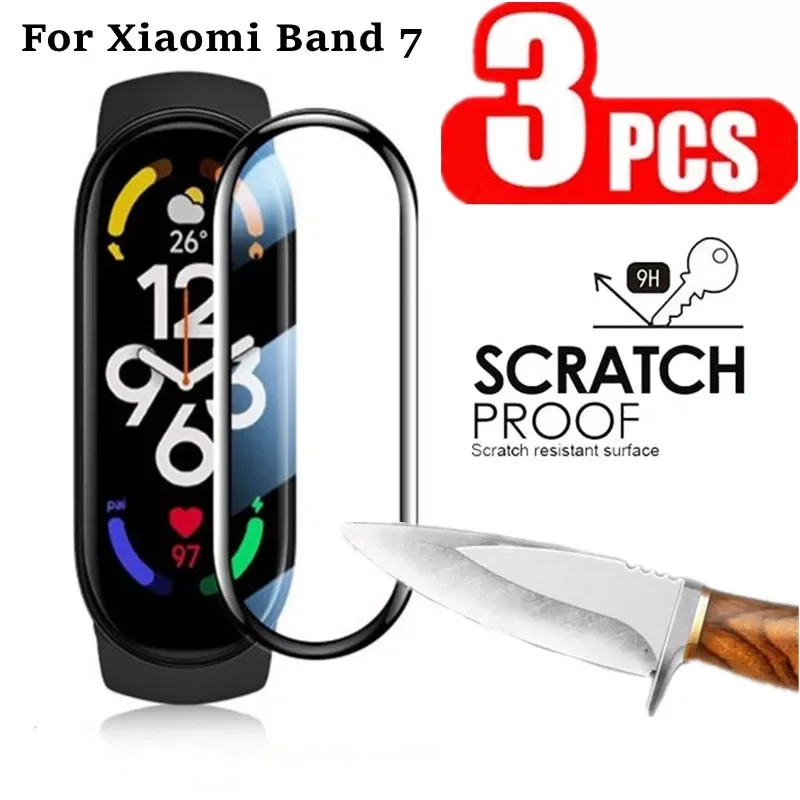 

3Pcs Film for Xiaomi Mi Band 7 6 7pro 3D Curved Hydrogel Film Smart Watchband Screen Protector Film for miband 7 6 5 Not Glass