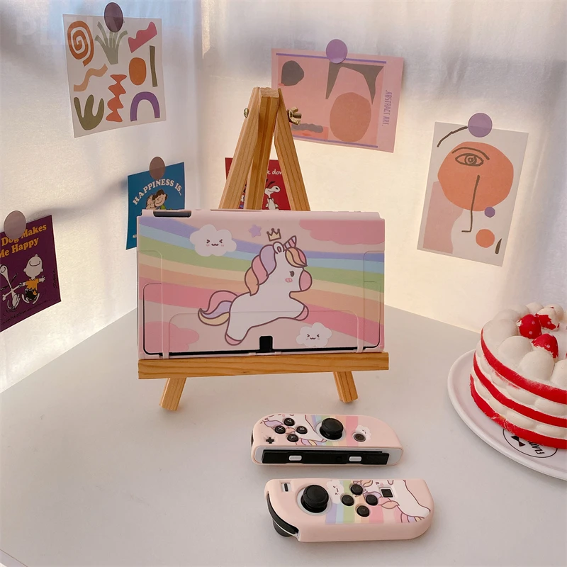 Милый мультяшный Единорог чехол для игровой консоли s Nintendo переключатель OLED NS NX