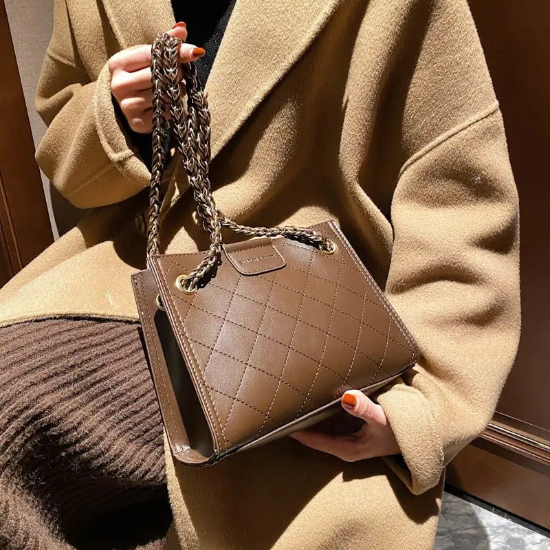 

Fashion Casual Lattice Chain Shoulder Crossbody Bag Small Square Bag For Women Louis Luxury Designer Handbag Bolsas De Compra