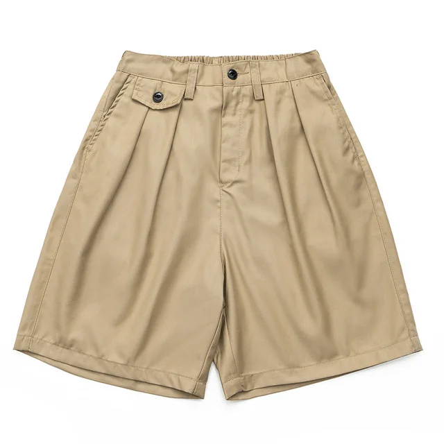 

Шорты-карго Amekaji мужские однотонные, простые свободные повседневные короткие штаны до колена, с эластичным поясом, с широкими штанинами, на лето