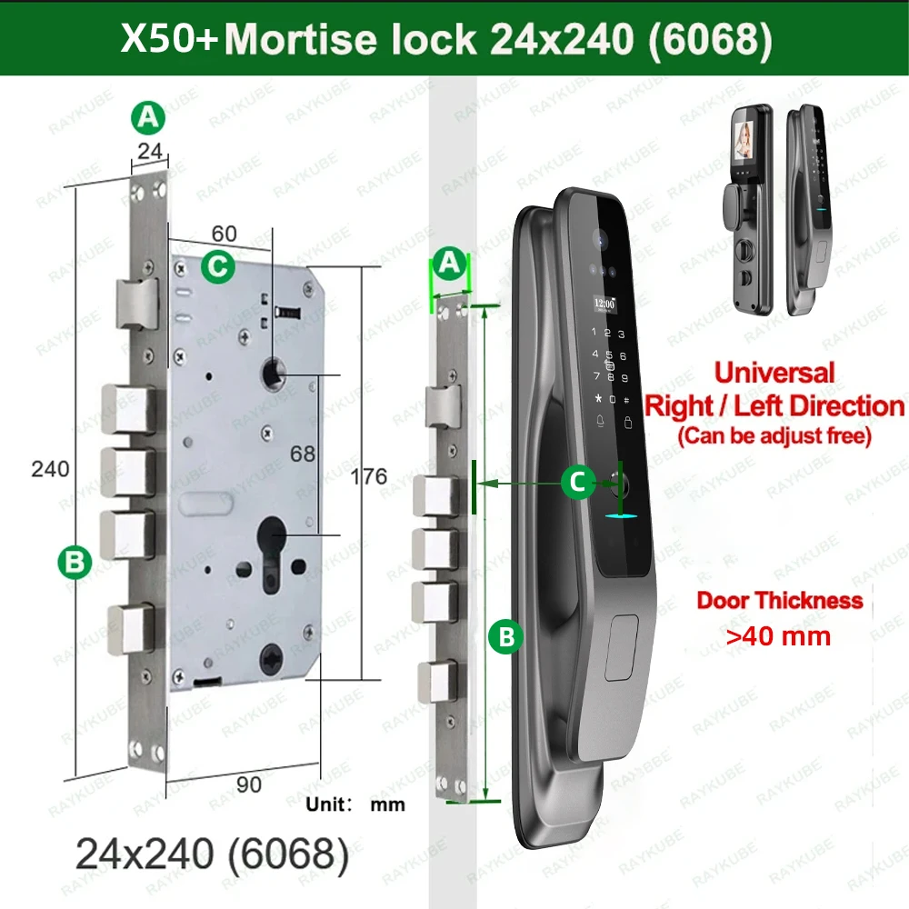 

Новый RAYKUBE X50 Tuya WiFi 3D распознавание лиц цифровой дверной замок с отпечатками пальцев с Wi-Fi камера удаленное приложение видеозвонок 10-язычный