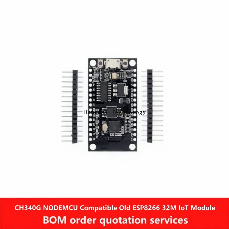 Фото Модуль IoT Hongtai Technology CH340G NODEMCU, совместимый с ESP8266, 32 МБ, с микроинтерфейсом №1