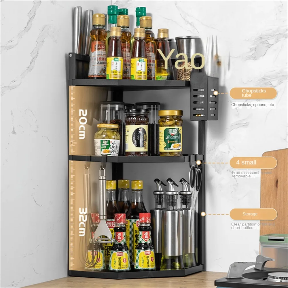 

Qihuayi Storage Kitchen Manager Make Full Use Of Every Space Home Desktop Shelf Corners Are Just Right More Stable Storage Rack