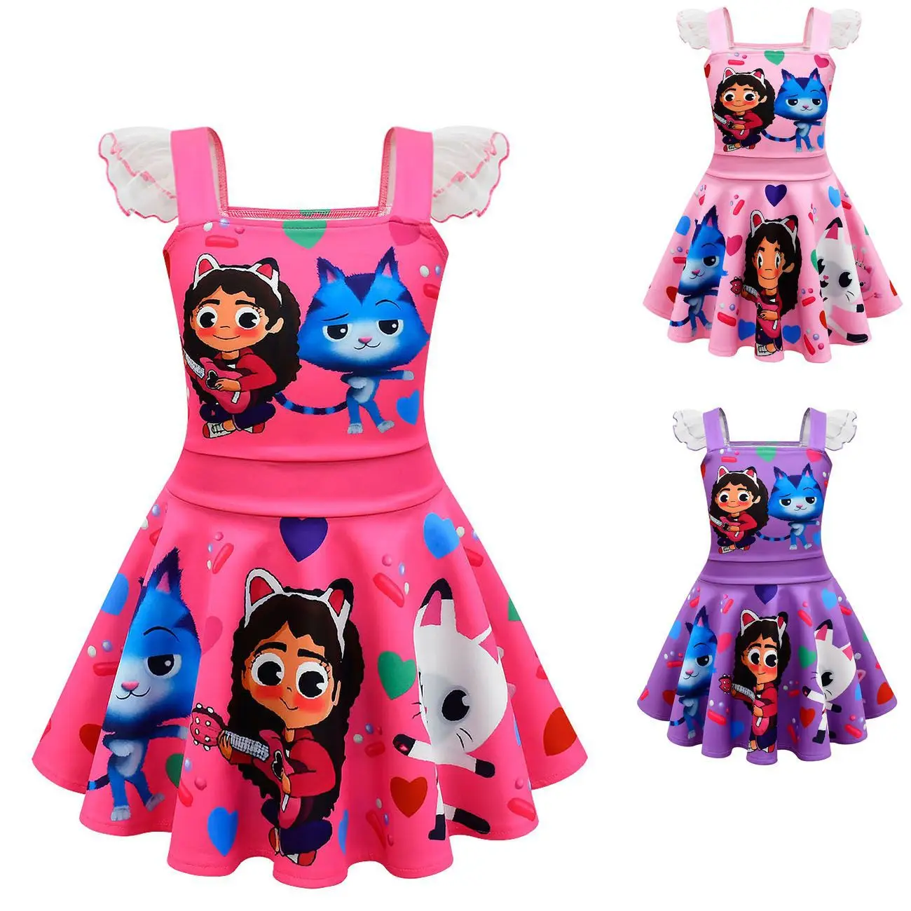 

Gabby Cats Kids 2022 Summer Gabbys Dollhouse Slip Dress Baby Girls Cute Lace Princess Dress Toddler Girl Birthday Party Vestidos