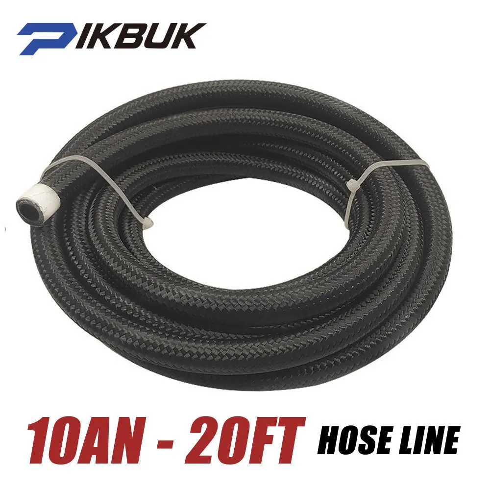 20 FT AN10 NYLON BRAIDED OIL COOLER FUEL HOSE LINE STRAIGHT 45 90 180DEGREE SWIVEL