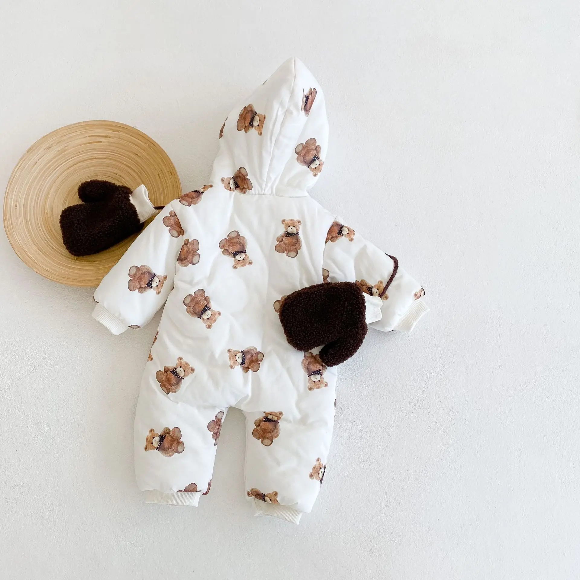 2022 зимняя одежда для новорожденных утепленный цельнокроеный комбинезон с