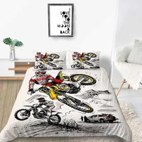 motorcycle bedding set queen size fashionable artistic duvet cover for boy king single twin full double comfortable bed set