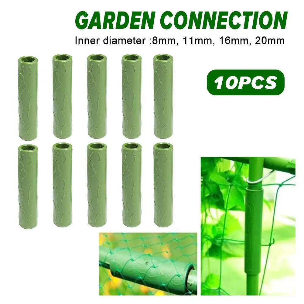 

10pcs Gardening Plant Support Connecting Pipe Vines Climbing Plant 8/11/16/20mm Stakes Grafting Stick Connector Garden Tool