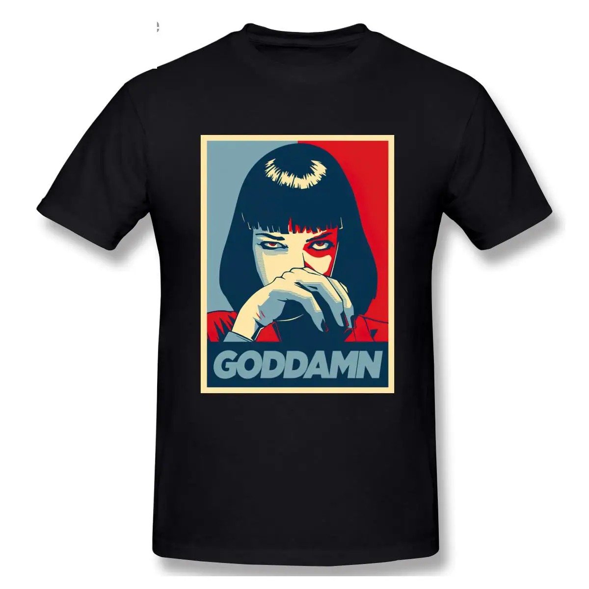 

Pulp Fiction T-shirts Wallace Goddamn Tee Shirt Men Hip Hop Streetwear 100% Cotton Summer Women T Shirt Slim Fit Rebel Tops