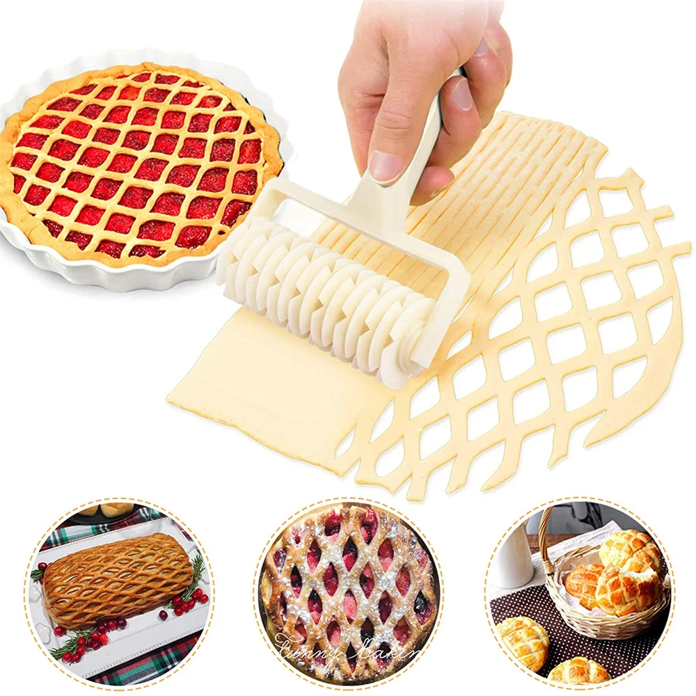 

S/L Plastic Lattice Roller Cutter Dough Cutters Pie Pizza Cookie Pull Net Wheel Knife Baking Pastry Tools Kitchen Accessories